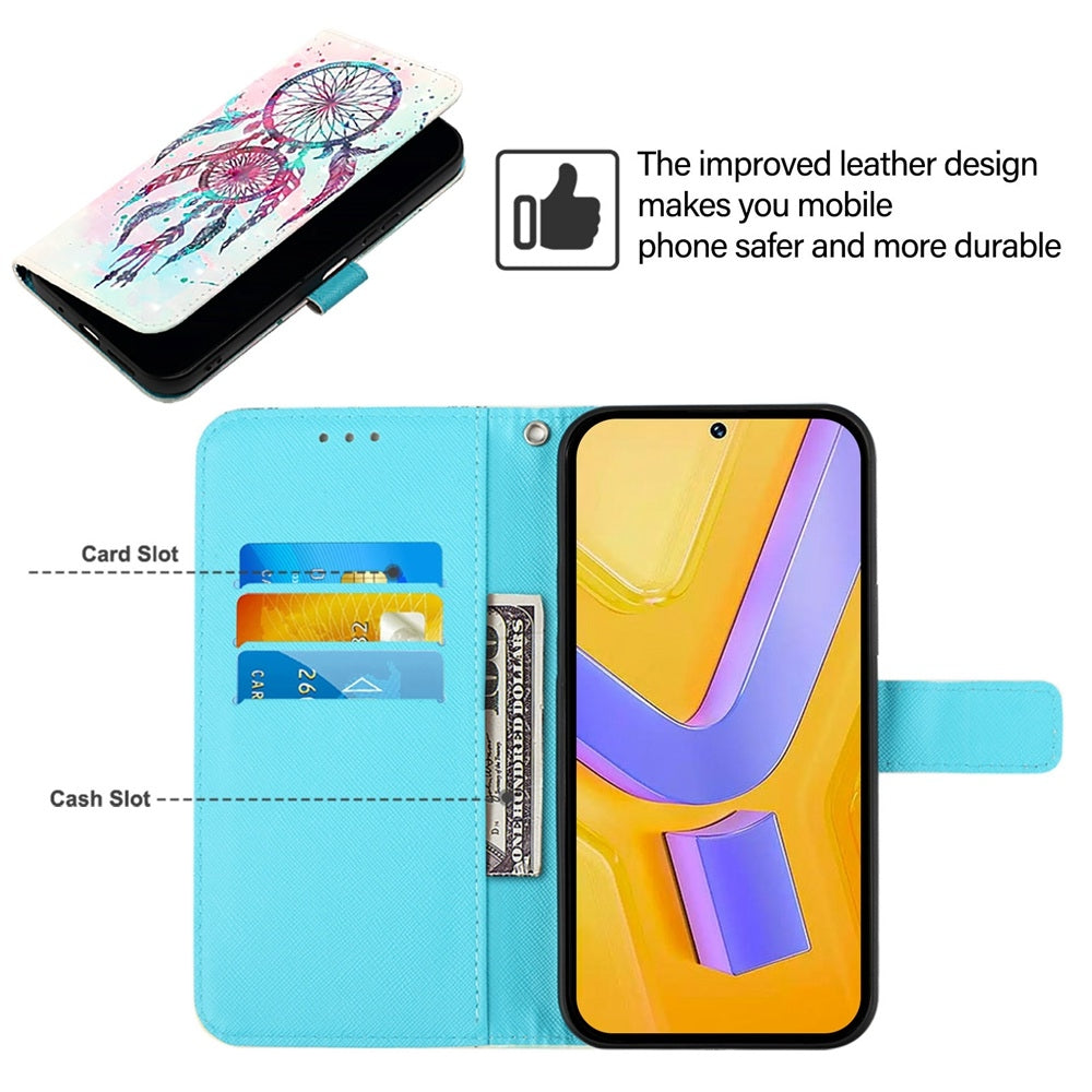 For vivo Y78+ Global Leather Flip Phone Case with 3D Painted Design, Card Holder, Wallet & Stand Function - Durable Protection & Easy Access