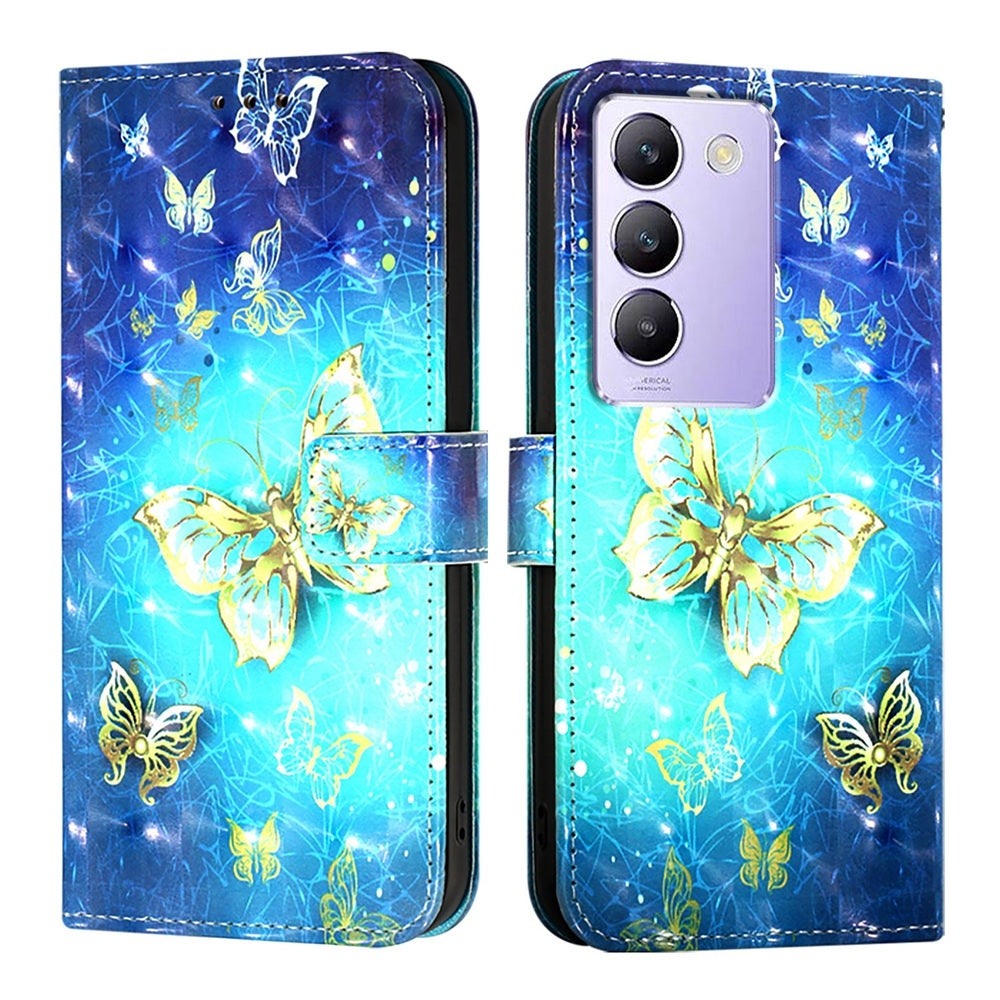 vivo Y100 5G IDN Leather Flip Phone Case with 3D Painted Design, Card Holder, Wallet & Stand Function - Durable Protection & Easy Access