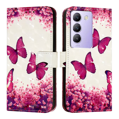 vivo Y100 5G IDN Leather Flip Phone Case with 3D Painted Design, Card Holder, Wallet & Stand Function - Durable Protection & Easy Access