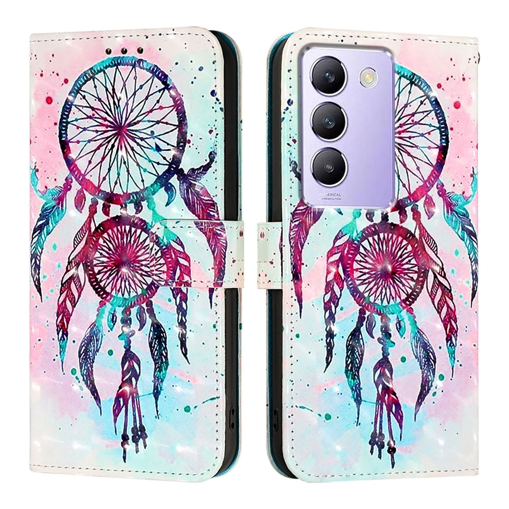 vivo Y100 5G IDN Leather Flip Phone Case with 3D Painted Design, Card Holder, Wallet & Stand Function - Durable Protection & Easy Access
