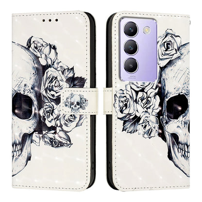 vivo Y100 5G IDN Leather Flip Phone Case with 3D Painted Design, Card Holder, Wallet & Stand Function - Durable Protection & Easy Access