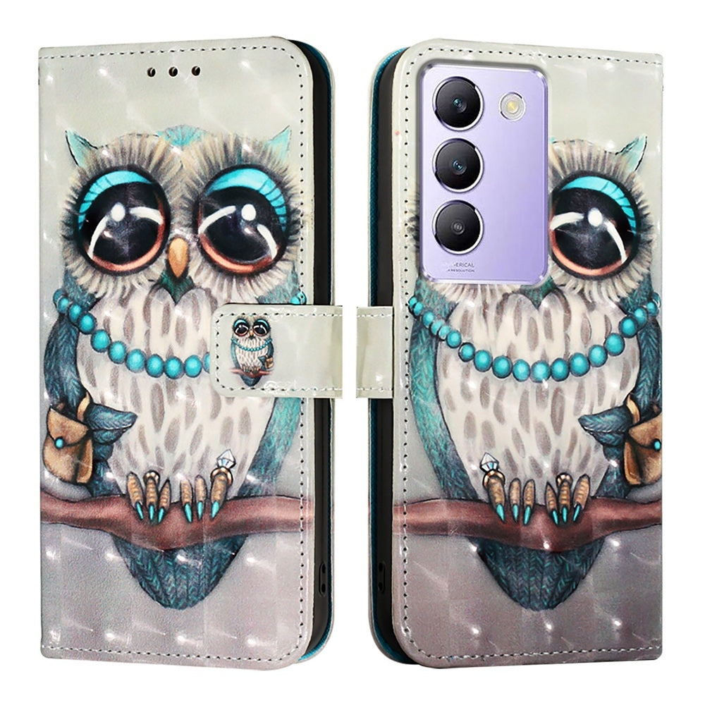 vivo Y100 5G IDN Leather Flip Phone Case with 3D Painted Design, Card Holder, Wallet & Stand Function - Durable Protection & Easy Access