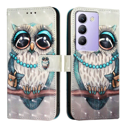 vivo Y100 5G IDN Leather Flip Phone Case with 3D Painted Design, Card Holder, Wallet & Stand Function - Durable Protection & Easy Access