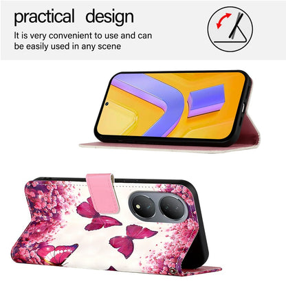 vivo Y100 5G Global Leather Flip Phone Case with 3D Painted Design, Card Holder, Wallet & Stand Function - Durable Protection & Easy Access