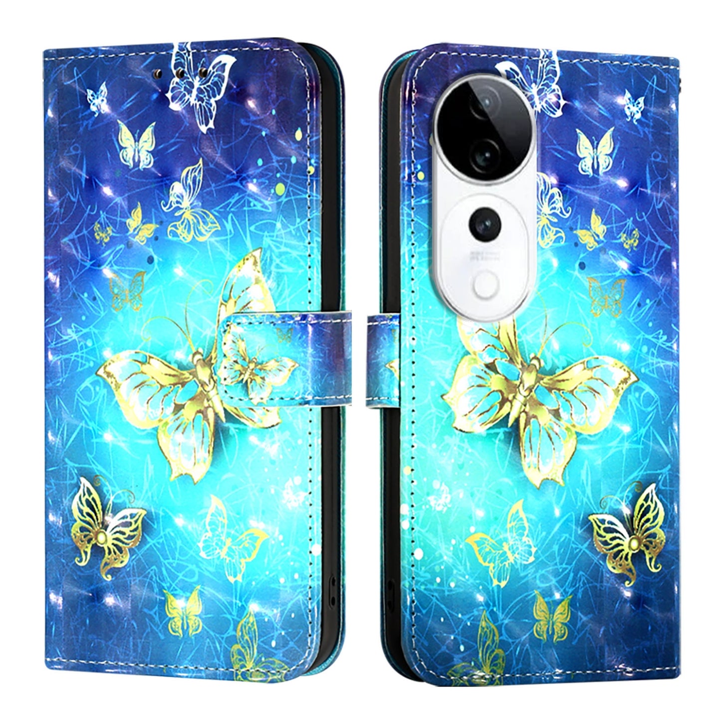 vivo S19 Pro Leather Flip Phone Case with 3D Painted Design, Card Holder, Wallet & Stand Function - Durable Protection & Easy Access