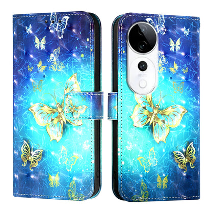 vivo S19 Pro Leather Flip Phone Case with 3D Painted Design, Card Holder, Wallet & Stand Function - Durable Protection & Easy Access