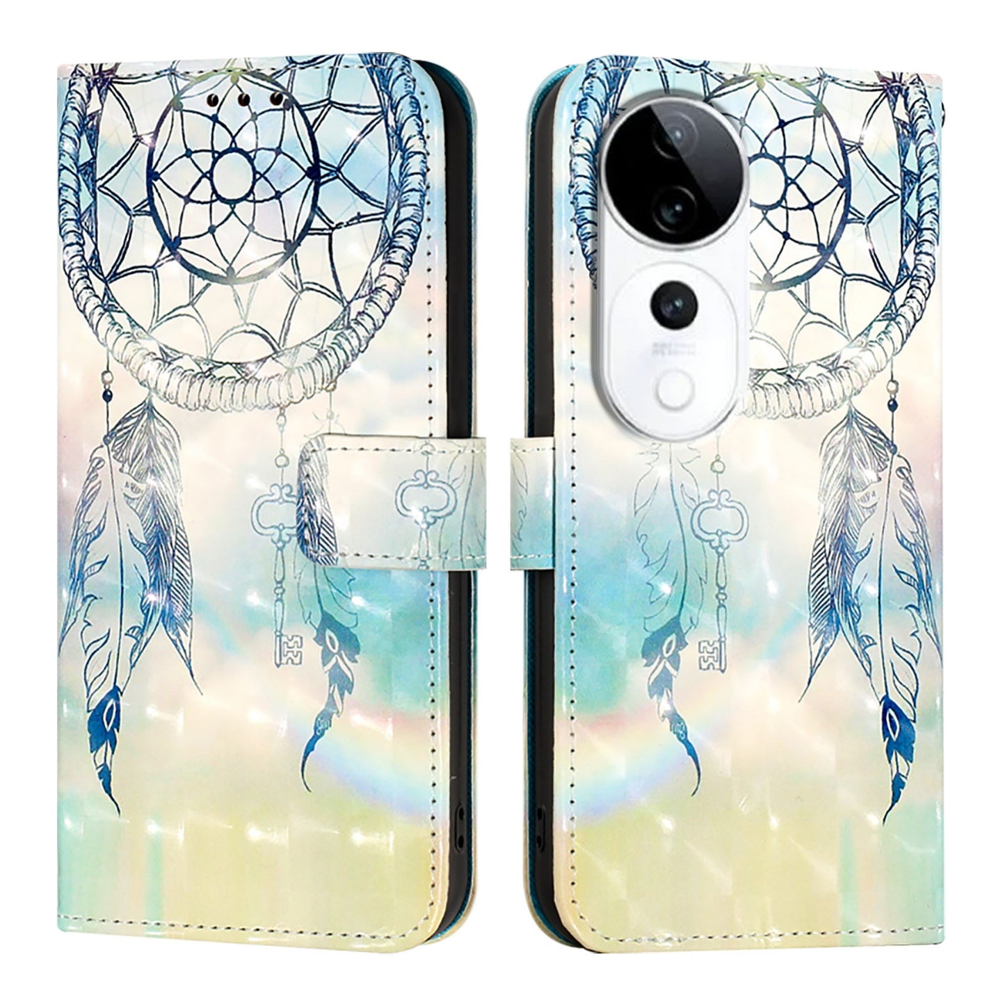 vivo S19 Pro Leather Flip Phone Case with 3D Painted Design, Card Holder, Wallet & Stand Function - Durable Protection & Easy Access