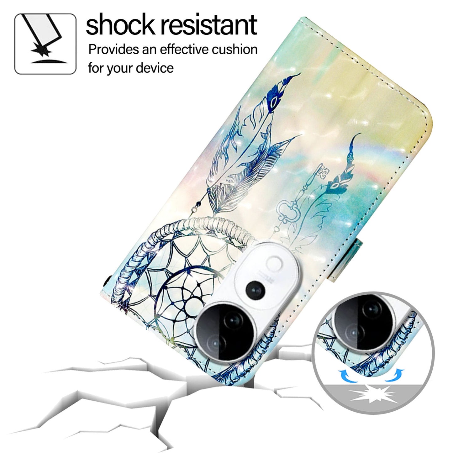 vivo S19 Pro Leather Flip Phone Case with 3D Painted Design, Card Holder, Wallet & Stand Function - Durable Protection & Easy Access