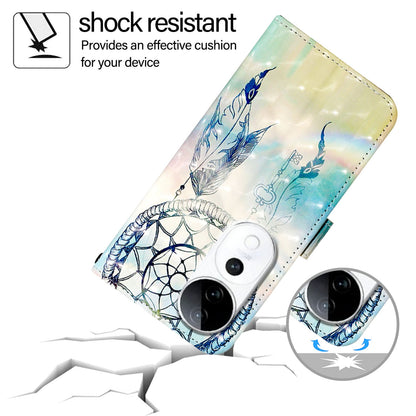 vivo S19 Pro Leather Flip Phone Case with 3D Painted Design, Card Holder, Wallet & Stand Function - Durable Protection & Easy Access