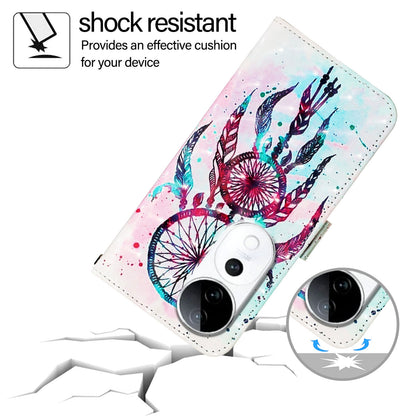 vivo S19 Pro Leather Flip Phone Case with 3D Painted Design, Card Holder, Wallet & Stand Function - Durable Protection & Easy Access