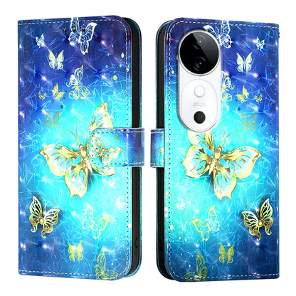 vivo S19 Leather Flip Phone Case with 3D Painted Design, Card Holder, Wallet & Stand Function - Durable Protection & Easy Access