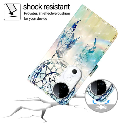 vivo S19 Leather Flip Phone Case with 3D Painted Design, Card Holder, Wallet & Stand Function - Durable Protection & Easy Access