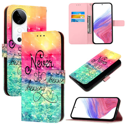 vivo S19 Leather Flip Phone Case with 3D Painted Design, Card Holder, Wallet & Stand Function - Durable Protection & Easy Access
