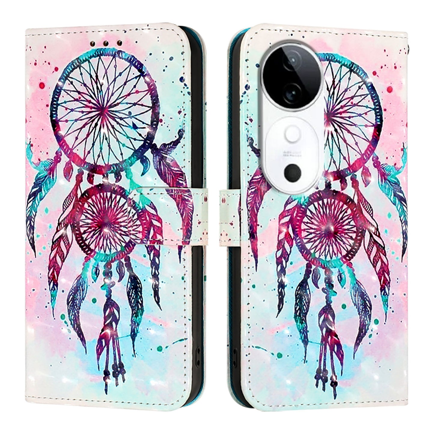 vivo S19 Leather Flip Phone Case with 3D Painted Design, Card Holder, Wallet & Stand Function - Durable Protection & Easy Access