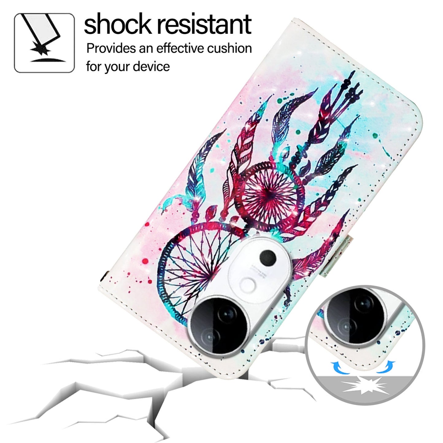 vivo S19 Leather Flip Phone Case with 3D Painted Design, Card Holder, Wallet & Stand Function - Durable Protection & Easy Access