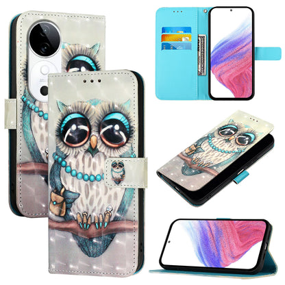 vivo S19 Leather Flip Phone Case with 3D Painted Design, Card Holder, Wallet & Stand Function - Durable Protection & Easy Access