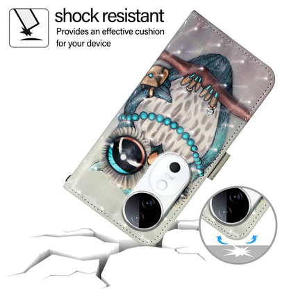 vivo S19 Leather Flip Phone Case with 3D Painted Design, Card Holder, Wallet & Stand Function - Durable Protection & Easy Access