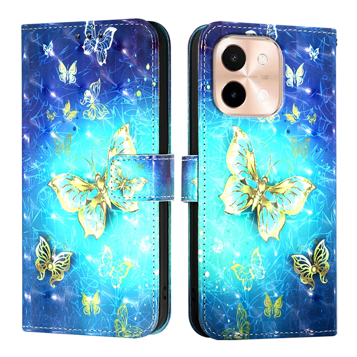 For vivo Y28 4G Leather Flip Phone Case with 3D Painted Design, Card Holder, Wallet & Stand Function - Durable Protection & Easy Access