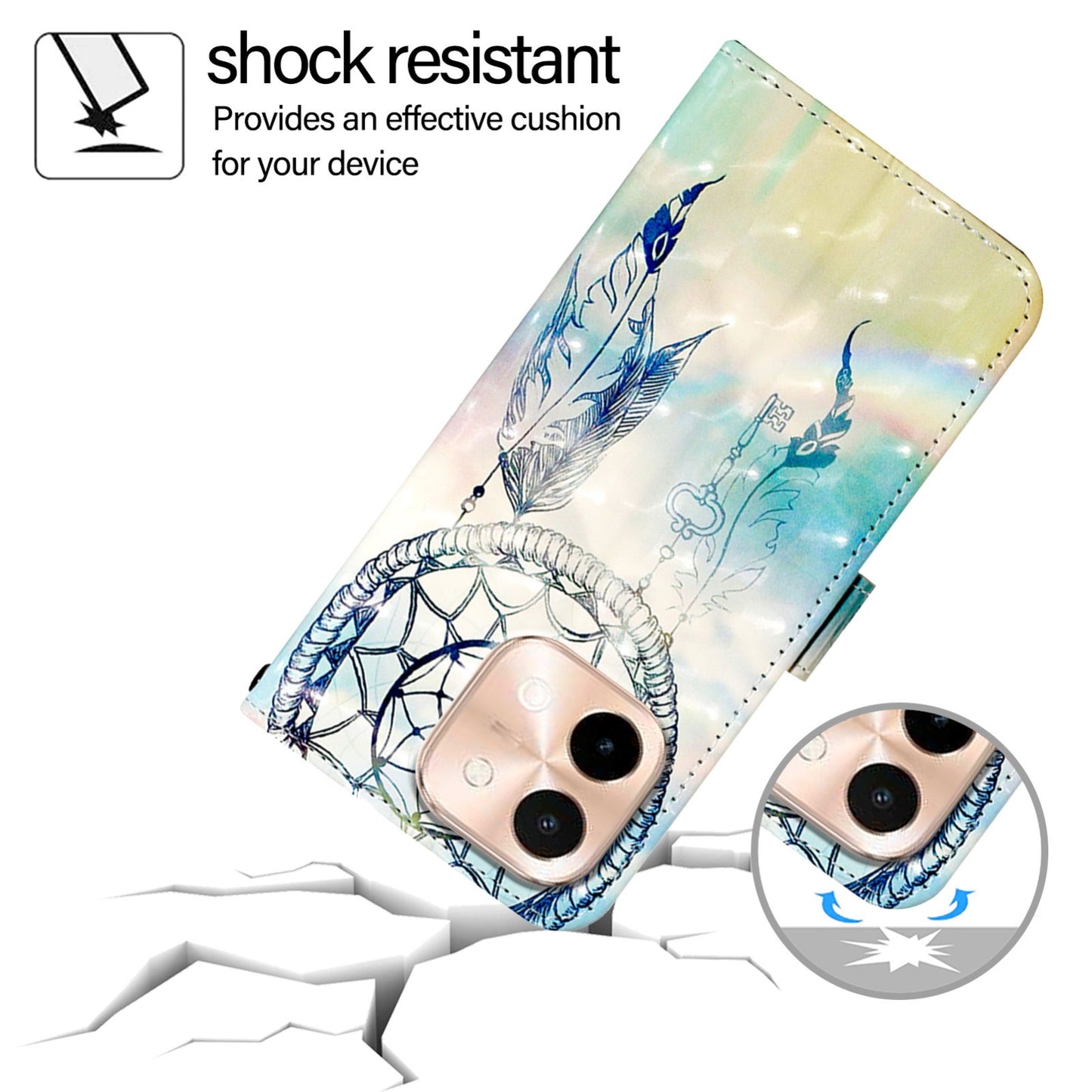 For vivo Y28 4G Leather Flip Phone Case with 3D Painted Design, Card Holder, Wallet & Stand Function - Durable Protection & Easy Access
