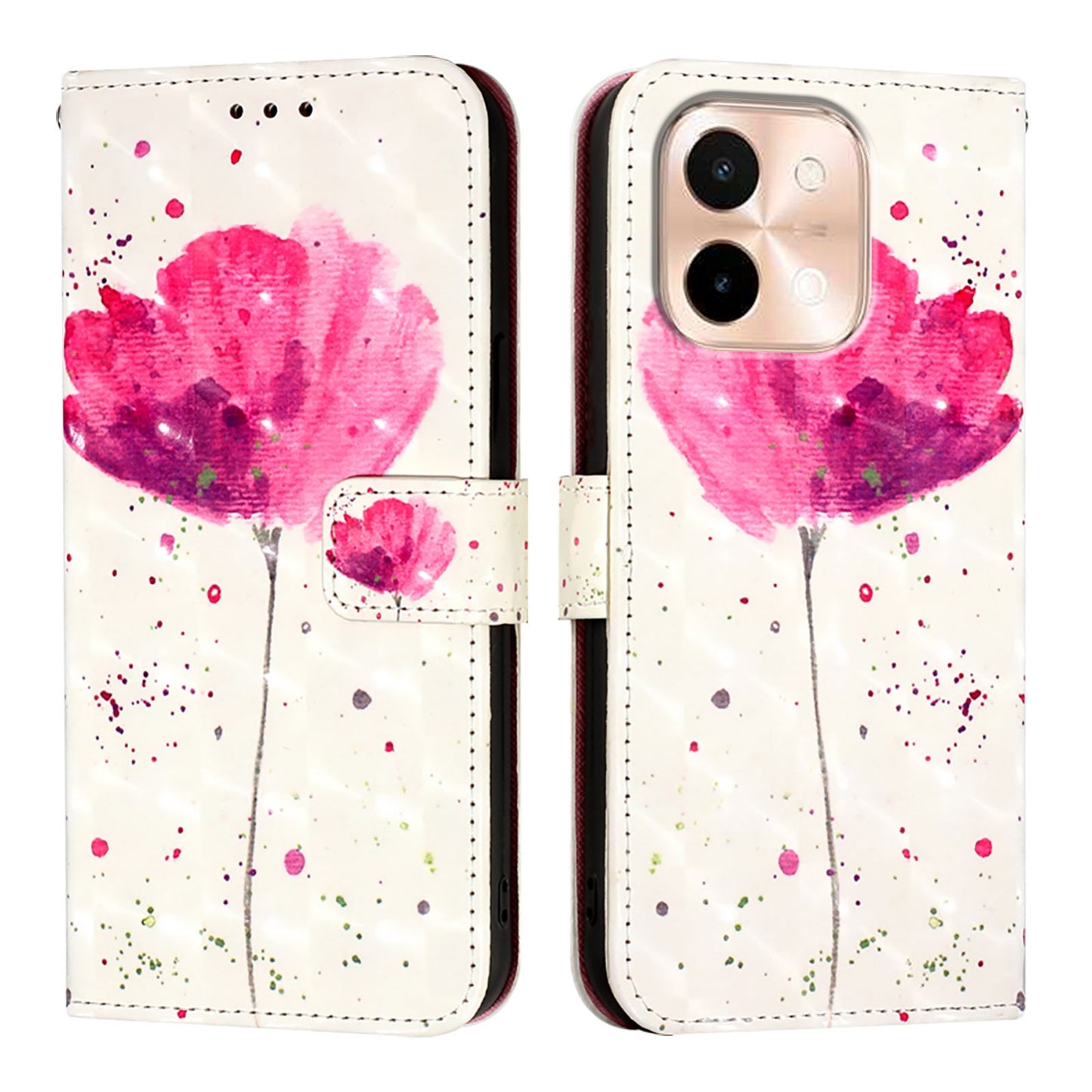 For vivo Y28 4G Leather Flip Phone Case with 3D Painted Design, Card Holder, Wallet & Stand Function - Durable Protection & Easy Access