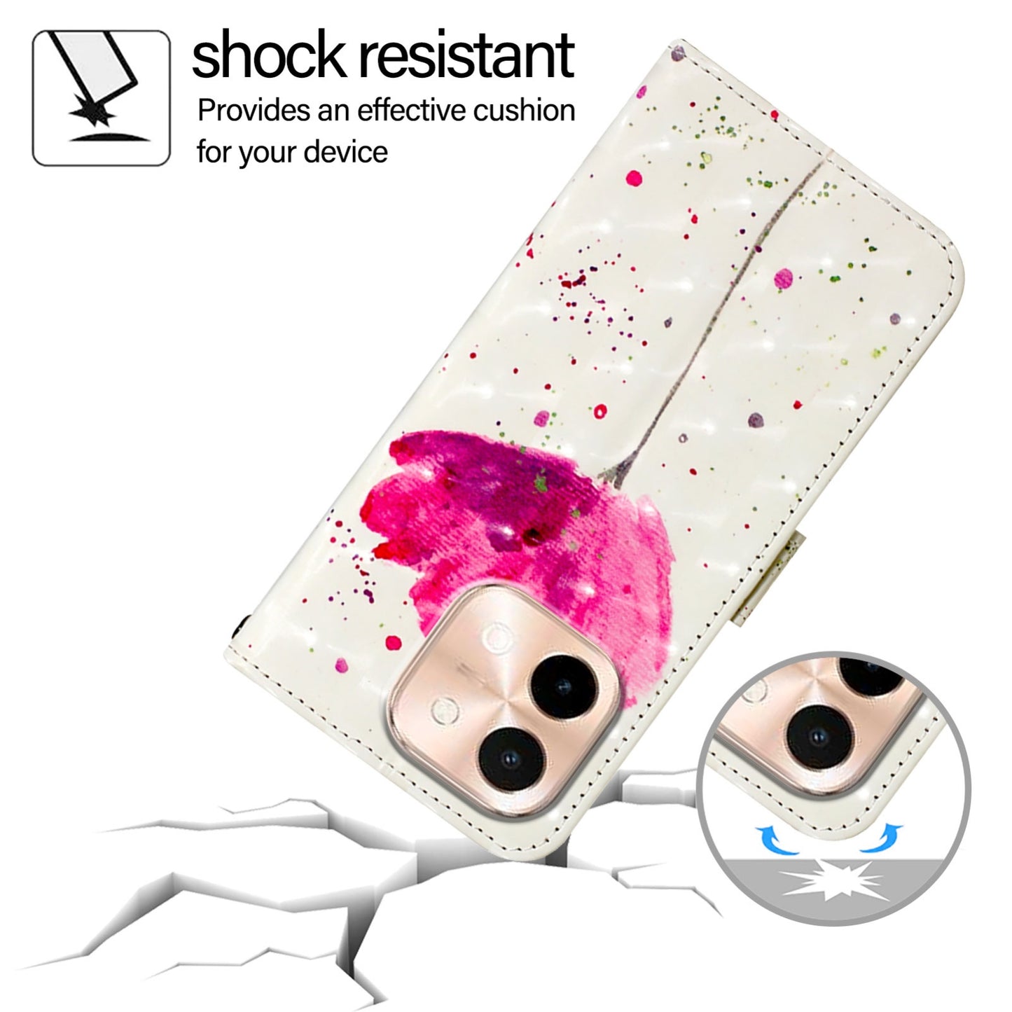 For vivo Y28 4G Leather Flip Phone Case with 3D Painted Design, Card Holder, Wallet & Stand Function - Durable Protection & Easy Access
