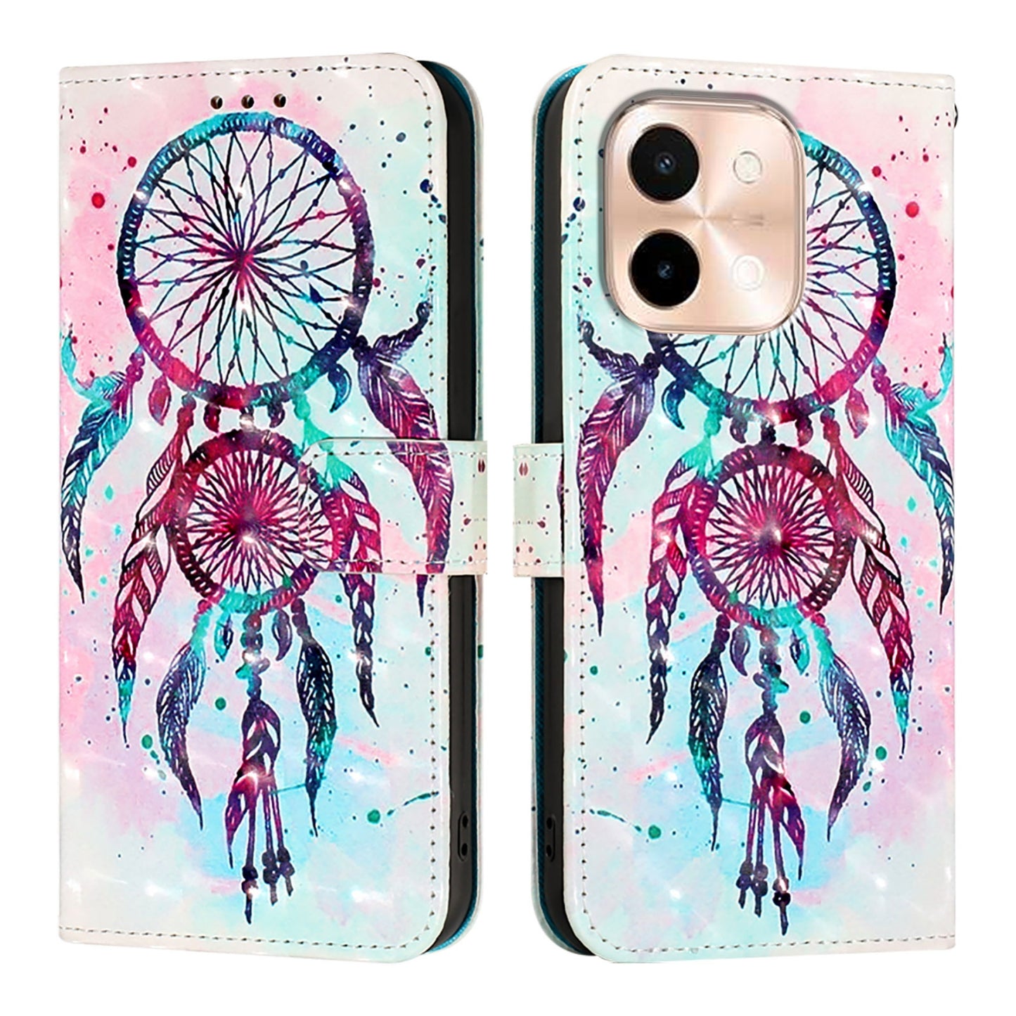 For vivo Y28 4G Leather Flip Phone Case with 3D Painted Design, Card Holder, Wallet & Stand Function - Durable Protection & Easy Access