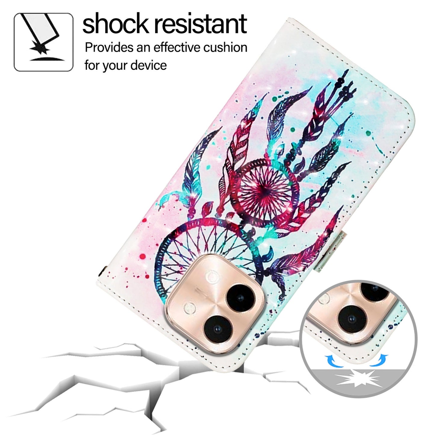 For vivo Y28 4G Leather Flip Phone Case with 3D Painted Design, Card Holder, Wallet & Stand Function - Durable Protection & Easy Access