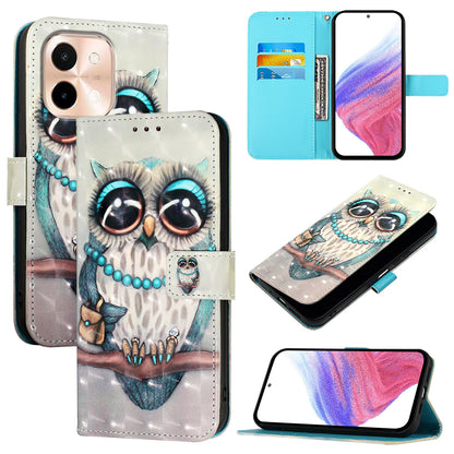 For vivo Y28 4G Leather Flip Phone Case with 3D Painted Design, Card Holder, Wallet & Stand Function - Durable Protection & Easy Access
