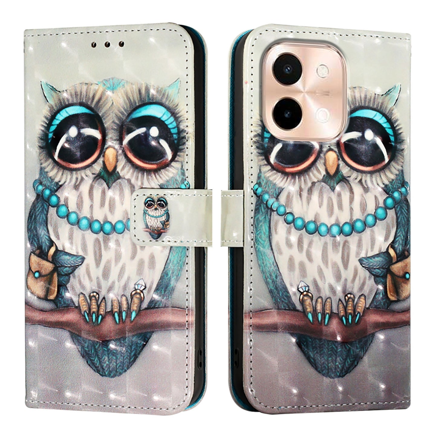 For vivo Y28 4G Leather Flip Phone Case with 3D Painted Design, Card Holder, Wallet & Stand Function - Durable Protection & Easy Access