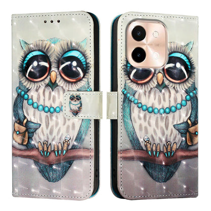 For vivo Y28 4G Leather Flip Phone Case with 3D Painted Design, Card Holder, Wallet & Stand Function - Durable Protection & Easy Access