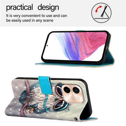 For vivo Y28 4G Leather Flip Phone Case with 3D Painted Design, Card Holder, Wallet & Stand Function - Durable Protection & Easy Access
