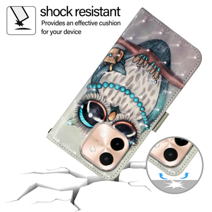 For vivo Y28 4G Leather Flip Phone Case with 3D Painted Design, Card Holder, Wallet & Stand Function - Durable Protection & Easy Access