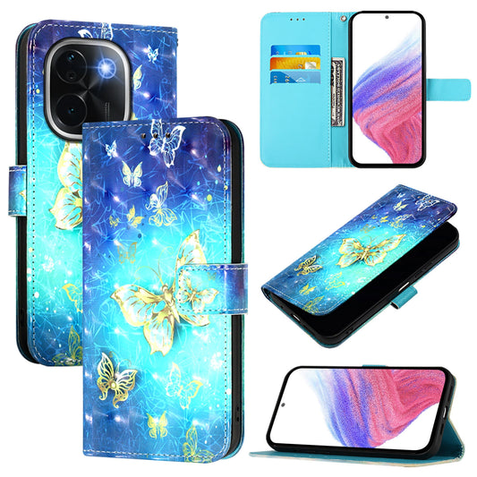 vivo iQOO Z9s Pro 5G India Leather Flip Phone Case with 3D Painted Design, Card Holder, Wallet & Stand Function - Durable Protection & Easy Access