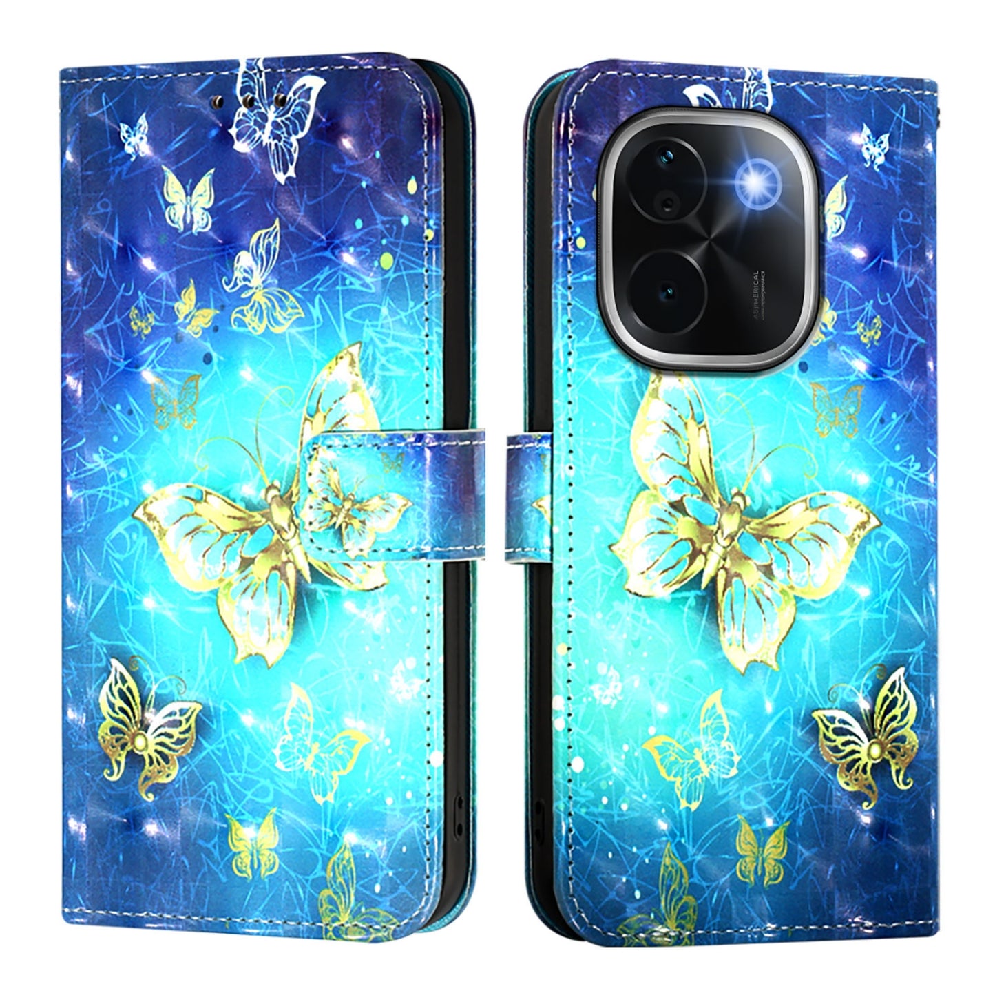 vivo iQOO Z9s Pro 5G India Leather Flip Phone Case with 3D Painted Design, Card Holder, Wallet & Stand Function - Durable Protection & Easy Access