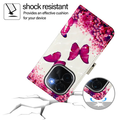 vivo iQOO Z9s Pro 5G India Leather Flip Phone Case with 3D Painted Design, Card Holder, Wallet & Stand Function - Durable Protection & Easy Access