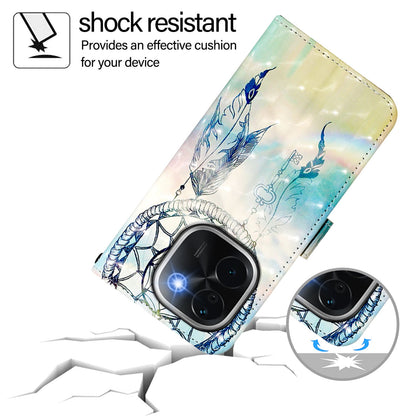 vivo iQOO Z9s Pro 5G India Leather Flip Phone Case with 3D Painted Design, Card Holder, Wallet & Stand Function - Durable Protection & Easy Access