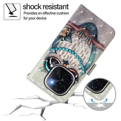 vivo iQOO Z9s Pro 5G India Leather Flip Phone Case with 3D Painted Design, Card Holder, Wallet & Stand Function - Durable Protection & Easy Access