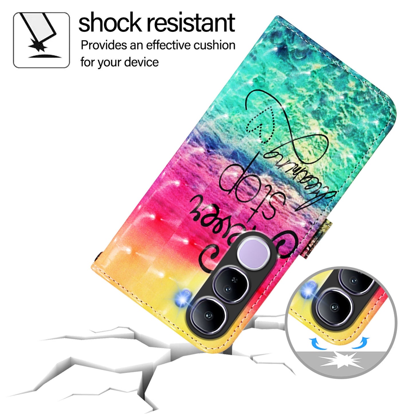 vivo V40 Lite 5G IDN Leather Flip Phone Case with 3D Painted Design, Card Holder, Wallet & Stand Function - Durable Protection & Easy Access