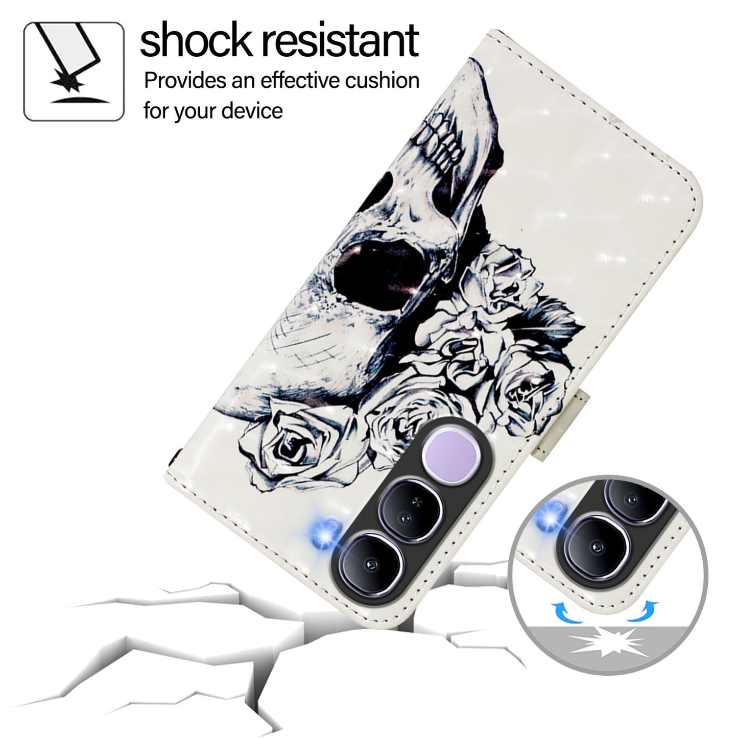 vivo V40 Lite 5G IDN Leather Flip Phone Case with 3D Painted Design, Card Holder, Wallet & Stand Function - Durable Protection & Easy Access