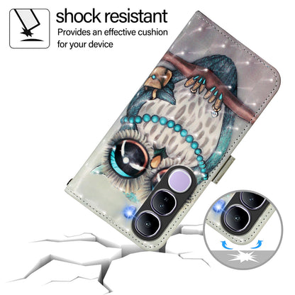 vivo V40 Lite 5G IDN Leather Flip Phone Case with 3D Painted Design, Card Holder, Wallet & Stand Function - Durable Protection & Easy Access