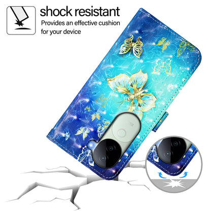 vivo V40e 5G India Leather Flip Phone Case with 3D Painted Design, Card Holder, Wallet & Stand Function - Durable Protection & Easy Access