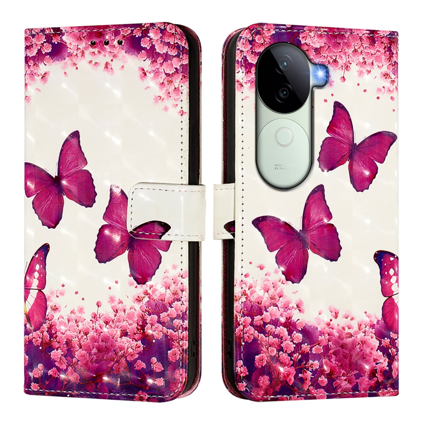 vivo V40e 5G India Leather Flip Phone Case with 3D Painted Design, Card Holder, Wallet & Stand Function - Durable Protection & Easy Access