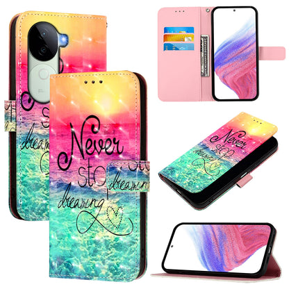 vivo V40e 5G India Leather Flip Phone Case with 3D Painted Design, Card Holder, Wallet & Stand Function - Durable Protection & Easy Access