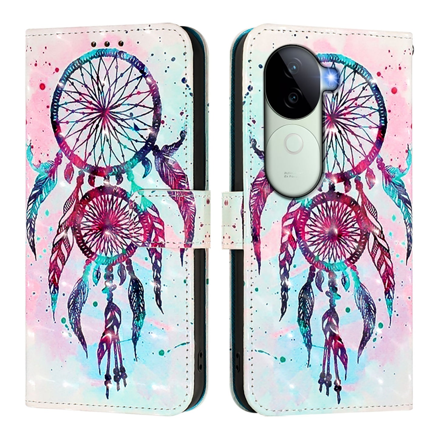vivo V40e 5G India Leather Flip Phone Case with 3D Painted Design, Card Holder, Wallet & Stand Function - Durable Protection & Easy Access