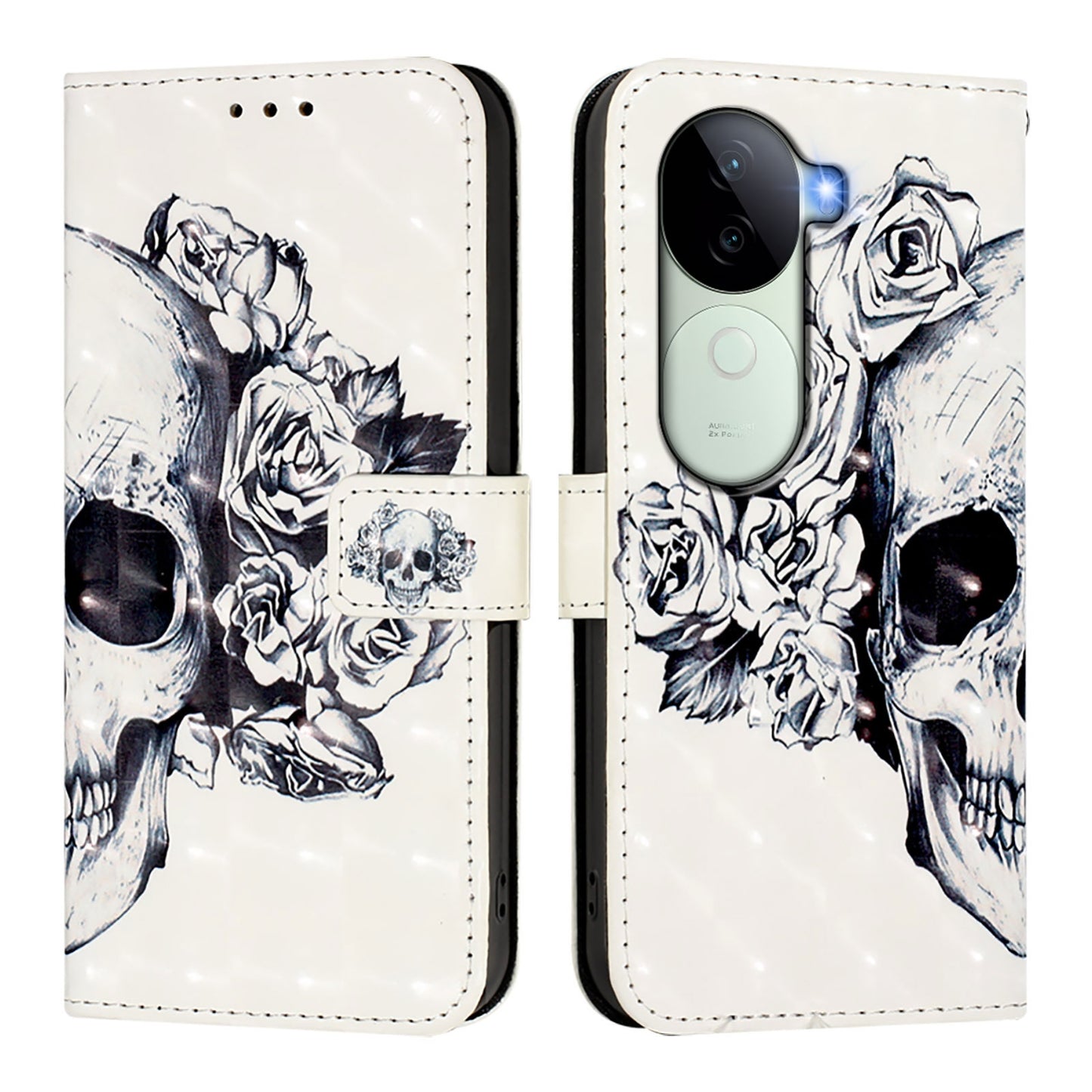 vivo V40e 5G India Leather Flip Phone Case with 3D Painted Design, Card Holder, Wallet & Stand Function - Durable Protection & Easy Access