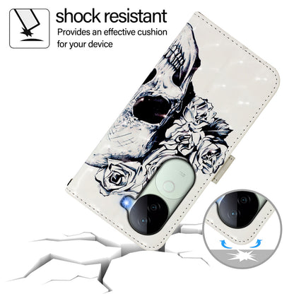 vivo V40e 5G India Leather Flip Phone Case with 3D Painted Design, Card Holder, Wallet & Stand Function - Durable Protection & Easy Access