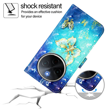 For vivo Y300 Pro Leather Flip Phone Case with 3D Painted Design, Card Holder, Wallet & Stand Function - Durable Protection & Easy Access