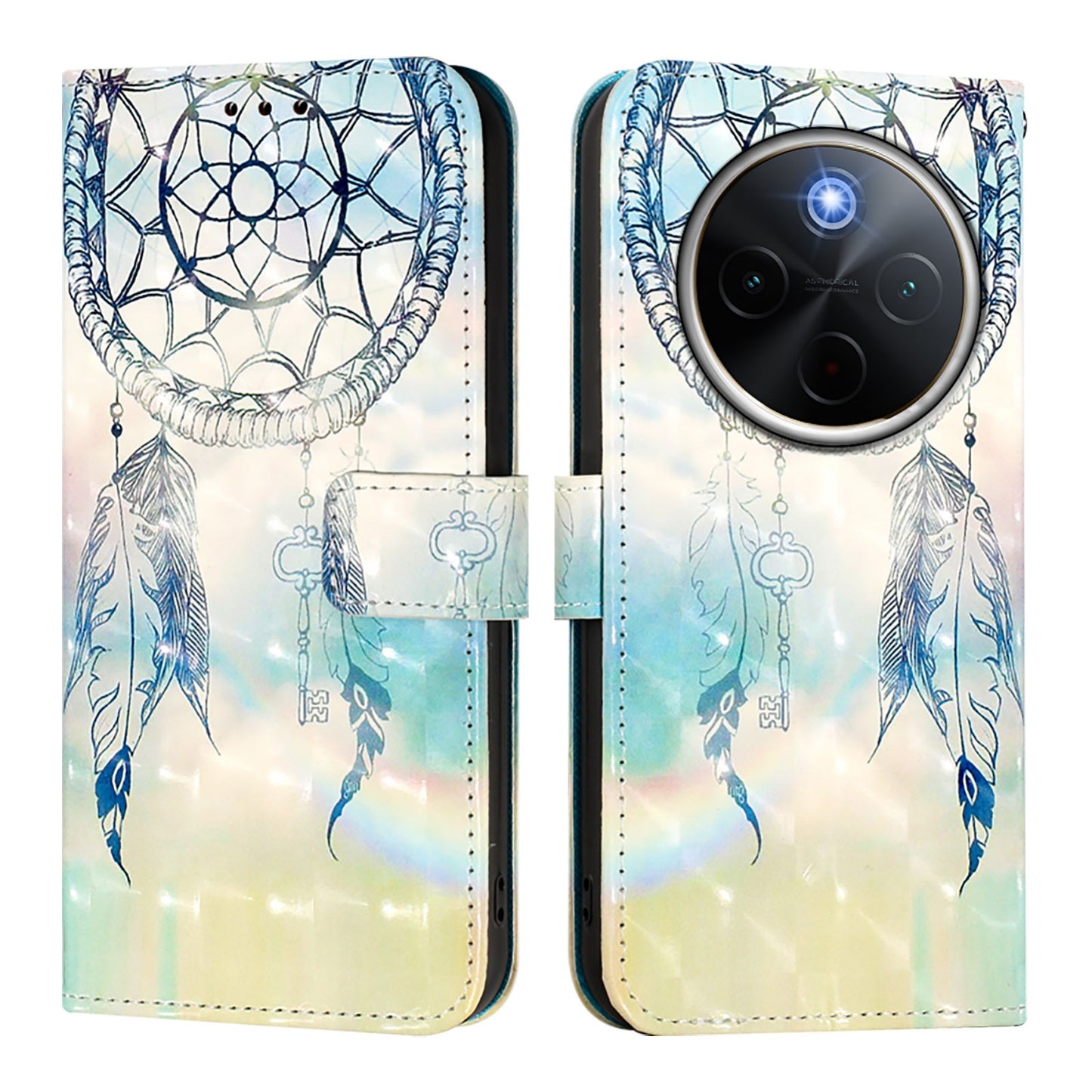 For vivo Y300 Pro Leather Flip Phone Case with 3D Painted Design, Card Holder, Wallet & Stand Function - Durable Protection & Easy Access