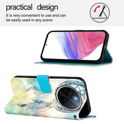 For vivo Y300 Pro Leather Flip Phone Case with 3D Painted Design, Card Holder, Wallet & Stand Function - Durable Protection & Easy Access