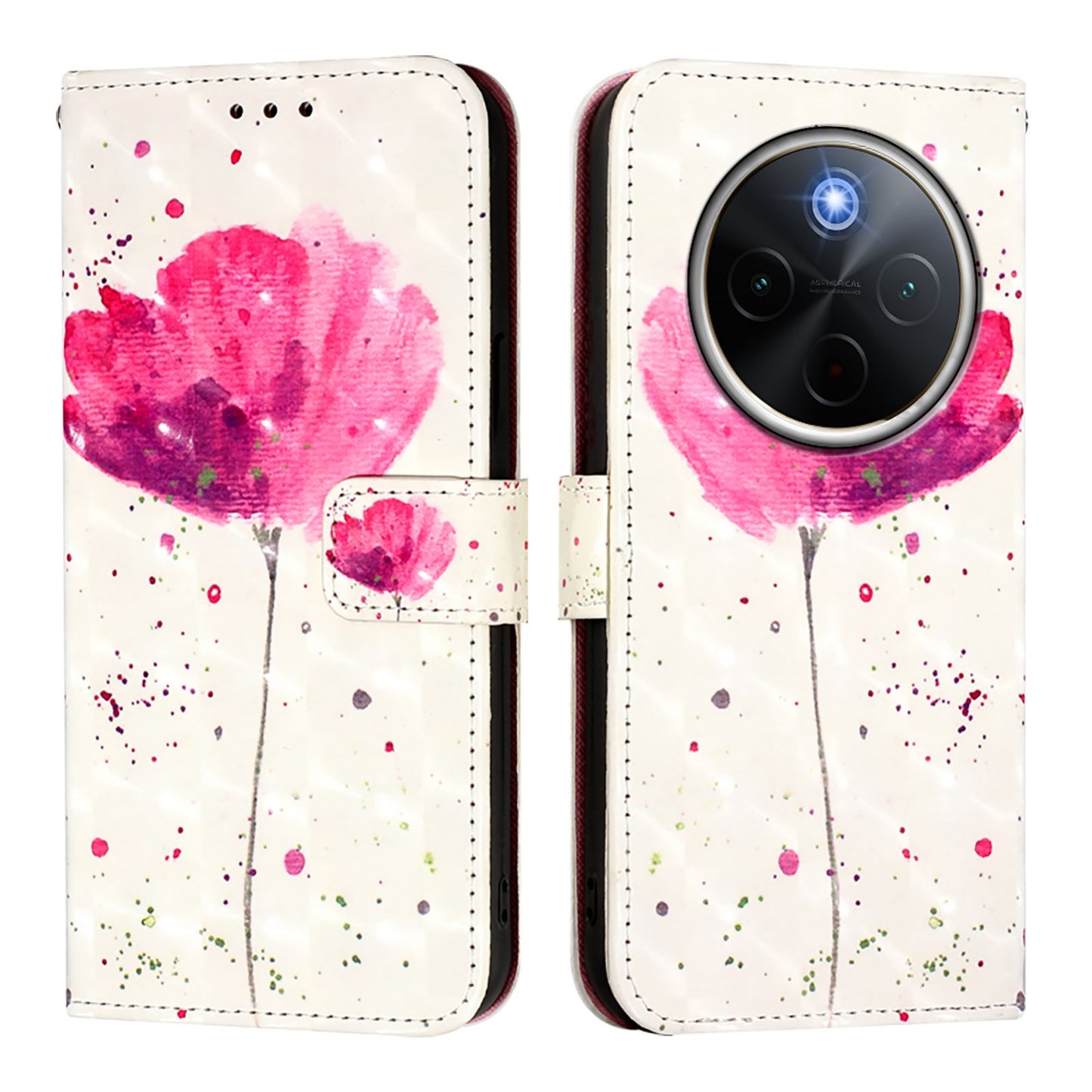 For vivo Y300 Pro Leather Flip Phone Case with 3D Painted Design, Card Holder, Wallet & Stand Function - Durable Protection & Easy Access